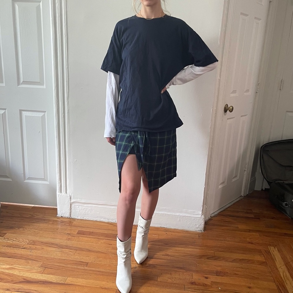 J.O.A. Los Angeles High Waist Plaid Tartan Midi Wrap Tie Pencil Skirt - XS / S - Picture 12 of 16